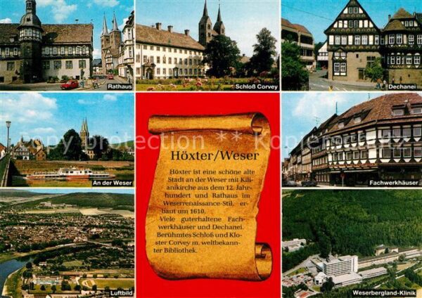 Hoexter Weser Rathaus Schloss Corvey Dechanei Weser D