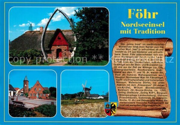 Insel Foehr Friesenhaus Kirche Windmühle Chronik