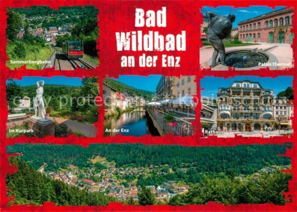 Bad Wildbad Sommerbergbahn Kurpark Statue Enz Ratha