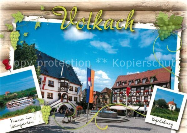 Volkach Marktplatz Brunnen Fachwerkhaus Maria i