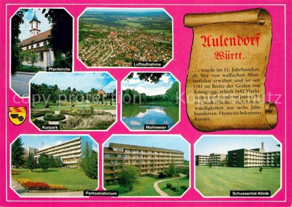Aulendorf Kneippkurort Fliegeraufnahme Kirche Kur