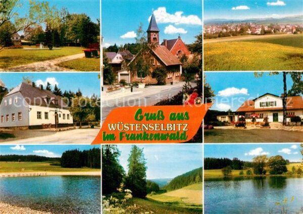 Wuestenselbitz Teilansichten Kirche Badesee Landschaft