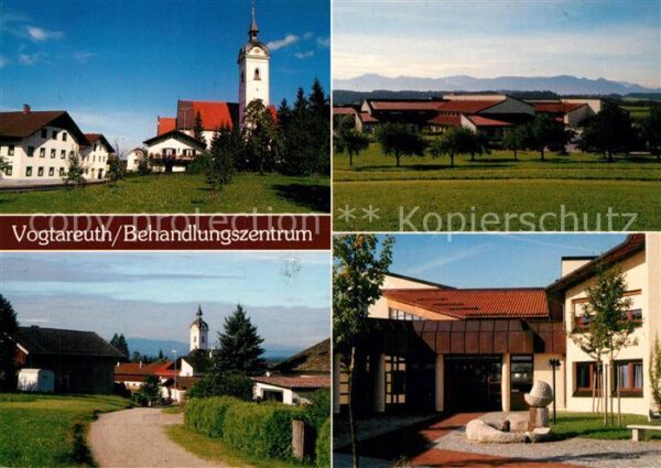 Vogtareuth Ortsmotiv mit Kirche Behandlungszentrum