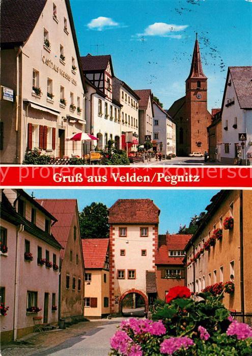 Velden Mittelfranken Ortsmotiv mit Kirche Torturm