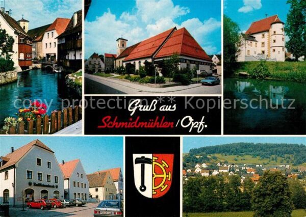 Schmidmuehlen Häuserpartie am Fluss Strassenpartie Sc