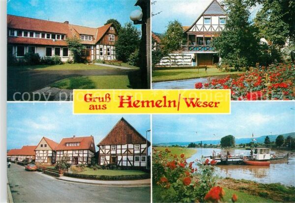 Hemeln Ortsmotive Fachwerkhäuser Weser Fähre