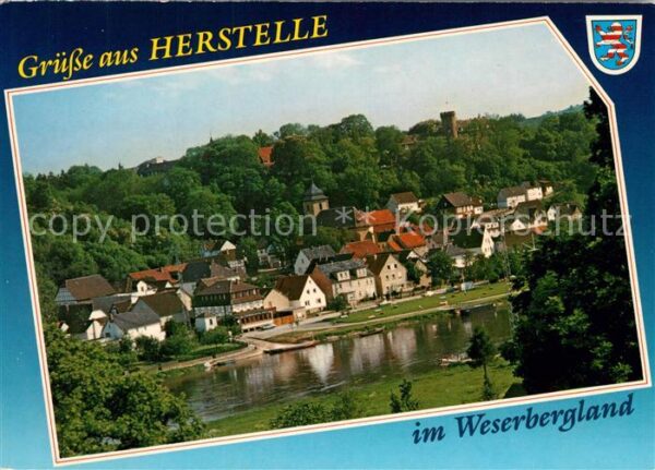Herstelle Weser Blick über die Weser
