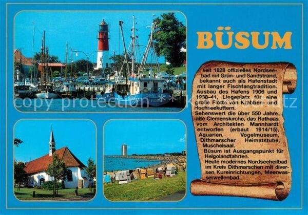 Buesum Nordseebad Hafen Leuchtturm Kirche Strand Chronik