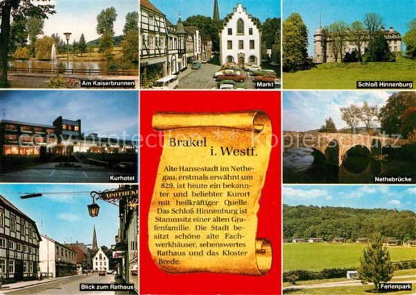 Brakel Westfalen Kaiserbrunnen Markt Schloss Hinnenburg