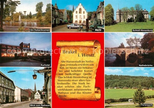 Brakel Westfalen Kaiserbrunnen Markt Schloss Hinnenburg