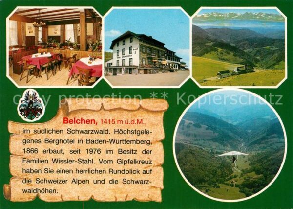 Belchen Baden Berghotel Schwarzwald Alpenpanorama Dra