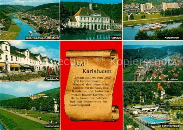 Bad Karlshafen Panorama Blick vom Hogenottenturm Carls