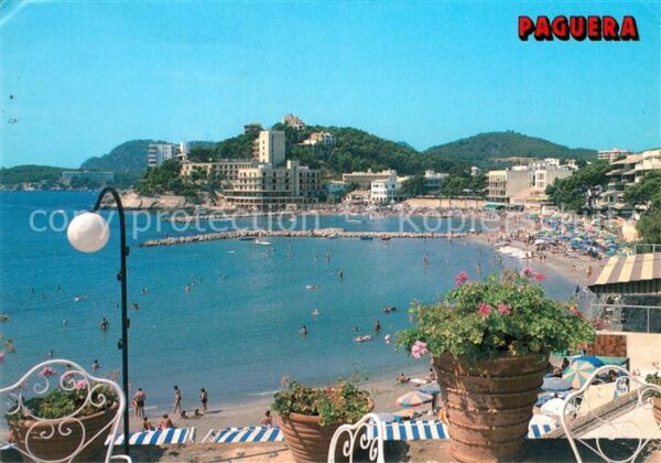Paguera Mallorca Islas Baleares Blick von Hotelterrasse Strand