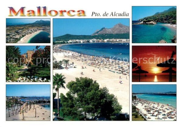 Puerto de Alcudia Panorama Küste Strand Sonnenuntergang a
