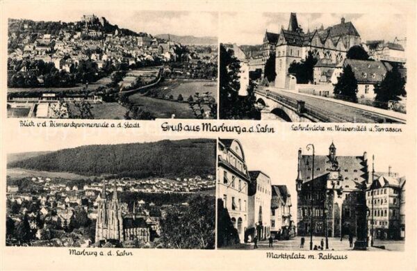 Marburg Lahn Panorama Blick von Bismarckpromenade La