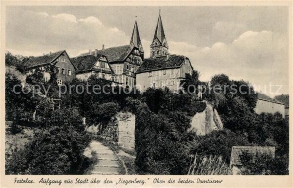 Fritzlar Aufgang zur Stadt über den Ziegenberg D
