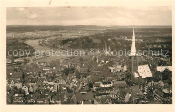 Luebeck Panorama Blick von St Marien Kirche