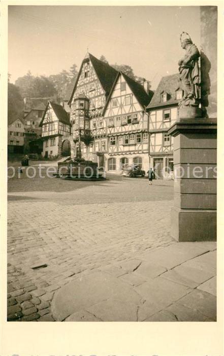 Miltenberg Main Marktplatz Statue Brunnen Fachwerkhäuse