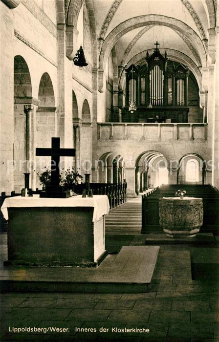 Lippoldsberg Inneres der Klosterkirche Orgel