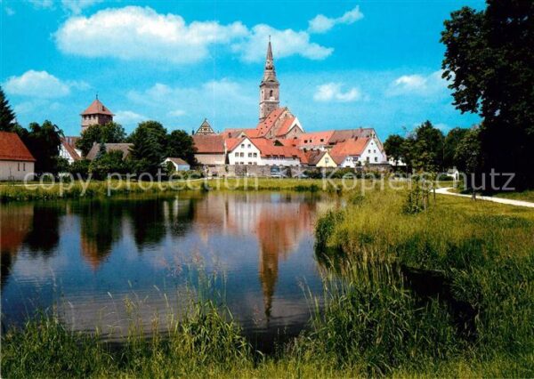 Eschenbach Wolframs Uferpartie am See Blick zum Münster