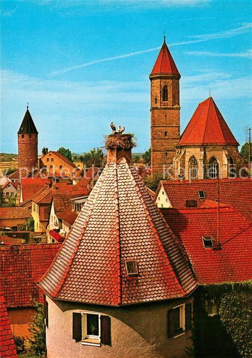 Gunzenhausen Altmuehlsee Storchenidyll Färberturm Stadtkirche