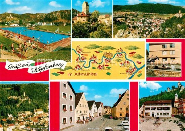Kipfenberg Altmuehltal Freibad Kirche Panorama Brunnen Marktpl