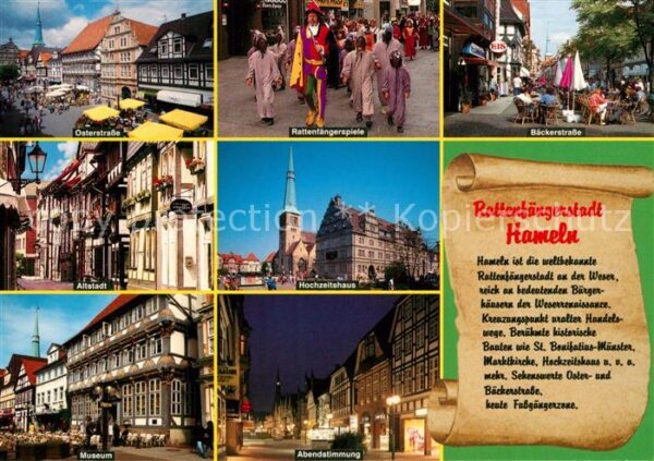 Hameln Weser Strassenpartie Altstadt Marktplatz Ratt