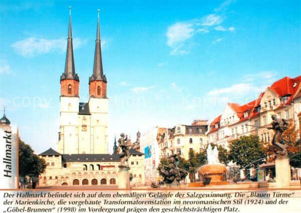 Halle Saale Hallmarkt Blaue Türme Marienkirche Göbe