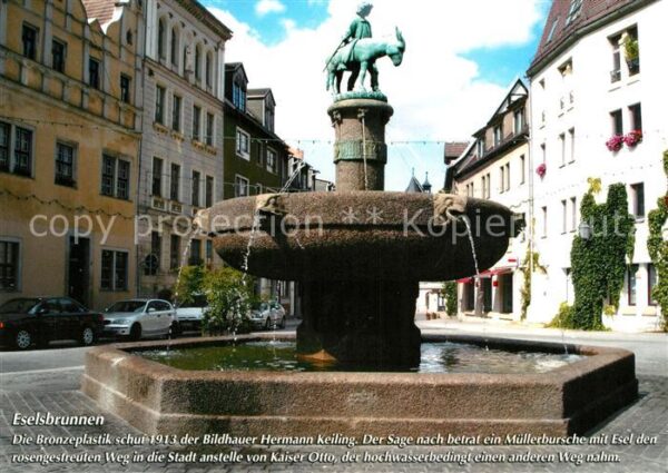 Halle Saale Eselsbrunnen Bronzeplastik