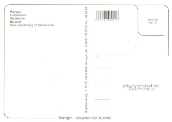 Bad Salzungen Rathaus Gradierwerk Stadtkirche Burgsee – Bild 2
