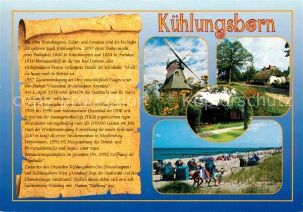 Kuehlungsborn Ostseebad Windmühle Reetdachhaus Dampflokomotive