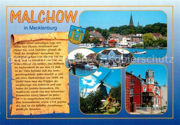 Malchow Ansicht vom See aus Windmühle Chronik