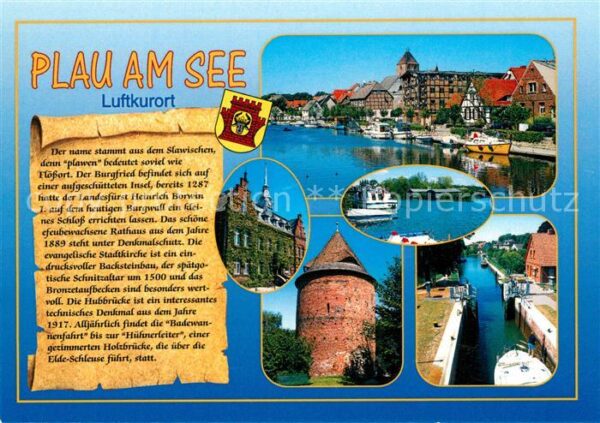 Plau See Partie an der Elde Altstadt Turm Kanal