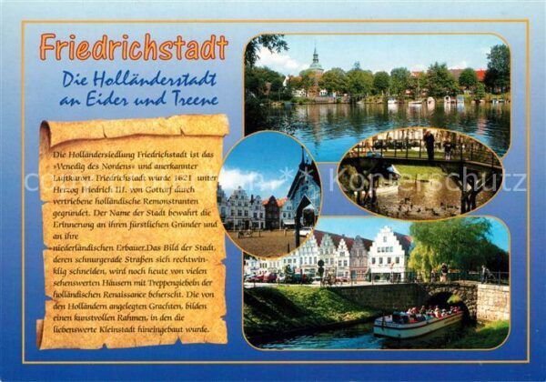 Friedrichstadt Eider Partie am Fluss Marktplatz Brücke Fahrg