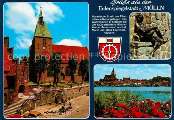 Moelln Lauenburg Nikolaikirche Blick über den Fluss Eule
