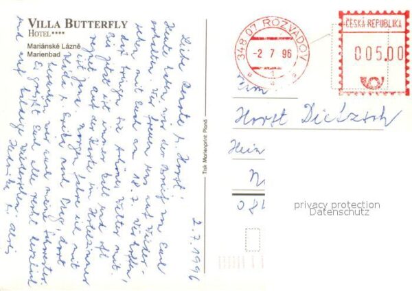 Marienbad Tschechien Boehmen Hotel Villa Butterfly – Bild 2