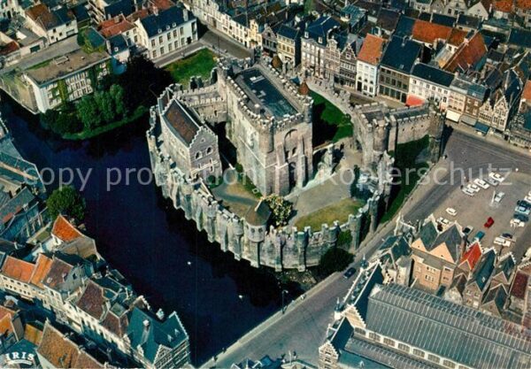 Gent Gand Flandre Fliegeraufnahme Gravensteen