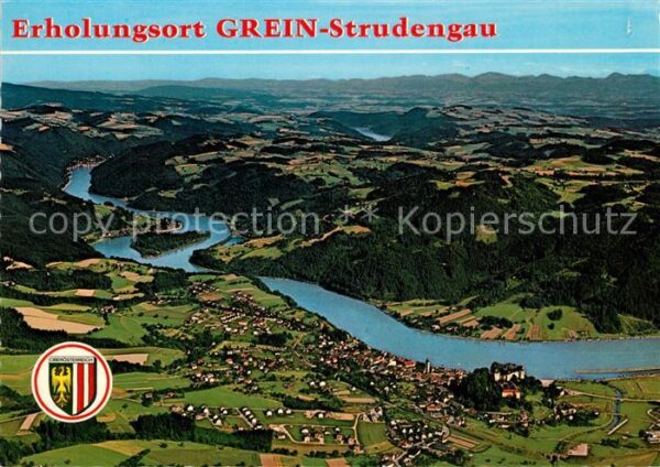 Grein Donau Oberoesterreich Fliegeraufnahme