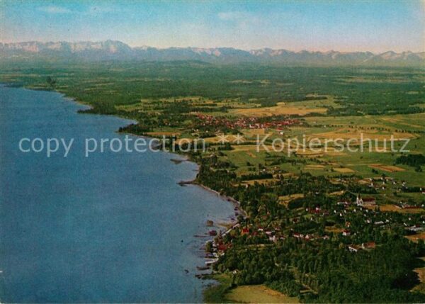 Utting Ammersee Fliegeraufnahme Schöndorf Zugspitze