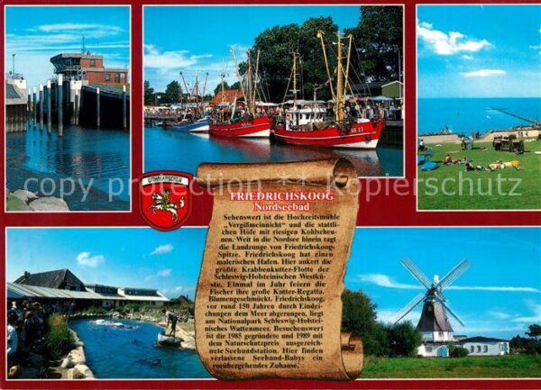Friedrichskoog Nordseebad Hafen Windmühle