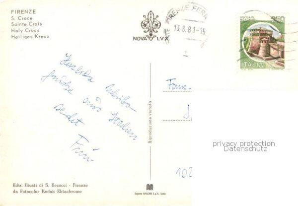 Firenze Florenz Santa Croce Heiliges Kreuz Fliegeraufna – Bild 2