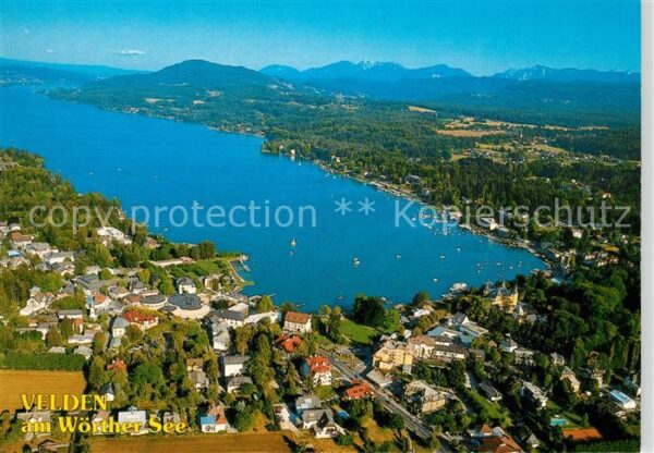 Velden Woerthersee Alpenpanorama Fliegeraufnahme