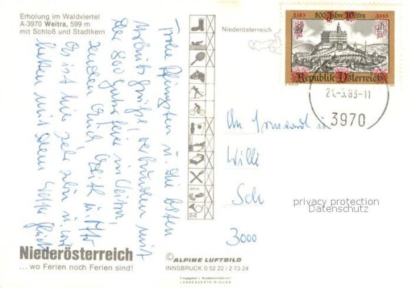 Weitra mit Schloss und Stadtkern Fliegeraufnah – Bild 2