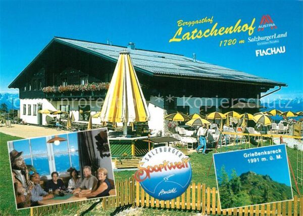 Flachau Berggasthof Latschenhof Terrasse Griess