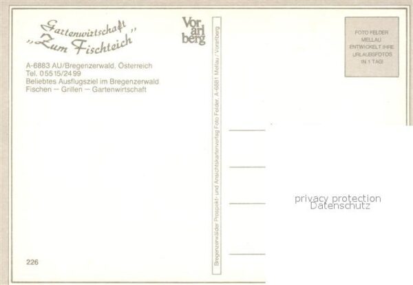 Au Bregenzerwald Gartenwirtschaft Zum Fischteich Bregenz – Bild 2