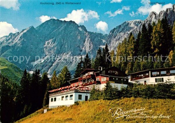 Muehlbach Hochkoenig Alpengasthof Rupertihaus mit Mandlwand