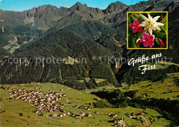 Fiss Tirol mit Glockturmgebirge Fliegeraufnahme Al