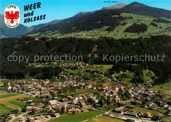Weer Tirol und Kolsass Alpen Fliegeraufnahme