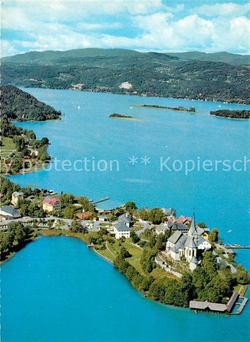 Maria Woerth Woerthersee Halbinsel Fliegeraufnahme