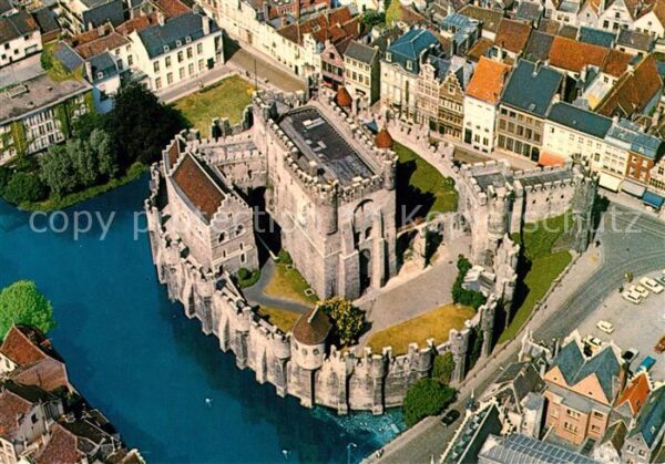 Gent Gand Flandre Chateau des Comtes vue aérienne